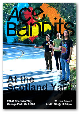Ace Bandits concert flyers for the Scotland Yard