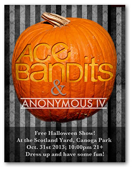 Ace Bandits promo flyer for the Scotland Yard halloween show