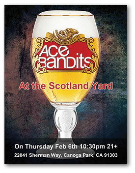 Ace Bandits promo flyer for concert at the Scotland Yard