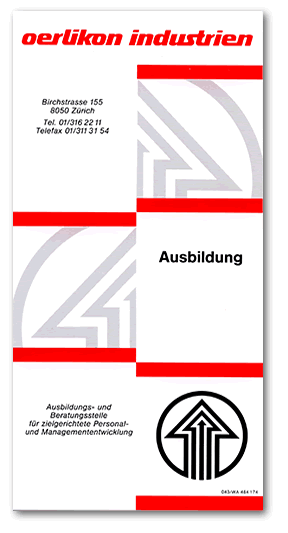Cover design of Ausbildungs brochure