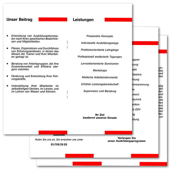 Inside pages of the Ausbildungs brochure for oerlikon industrien