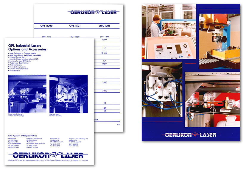 Oerlikon PRC Laser, Switzerland - brochure and poster