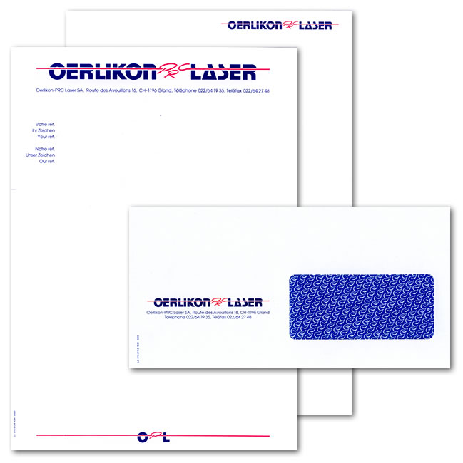 Oerlikon PRC Laser, Switzerland - Stationery